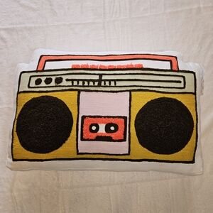 Vibrant Boombox Design Pillow